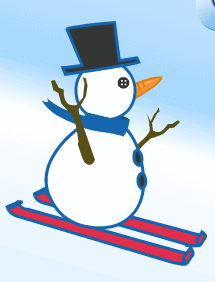 snowman skiing