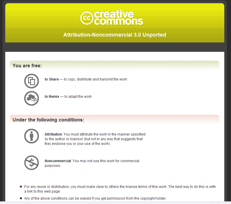 creative commons license